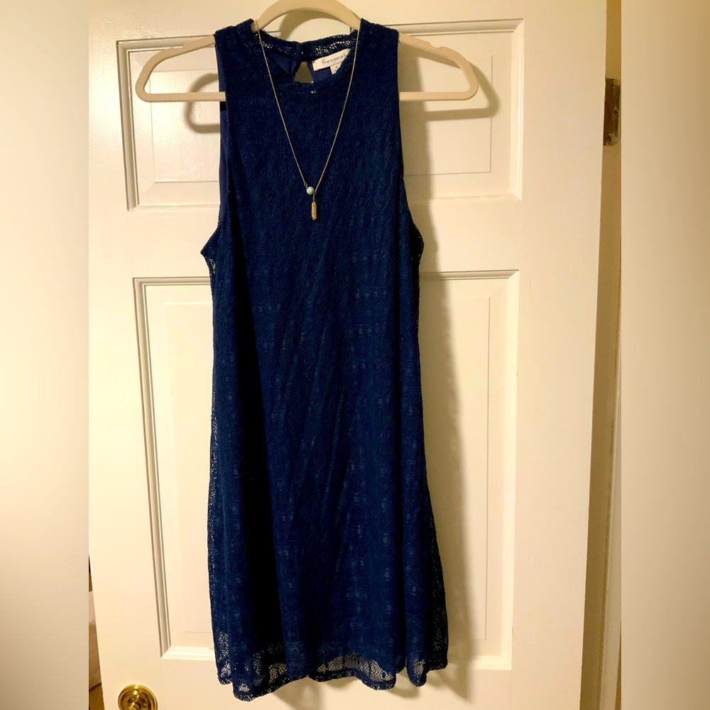 Lacy Navy Short Cocktail Dress - Size Small
